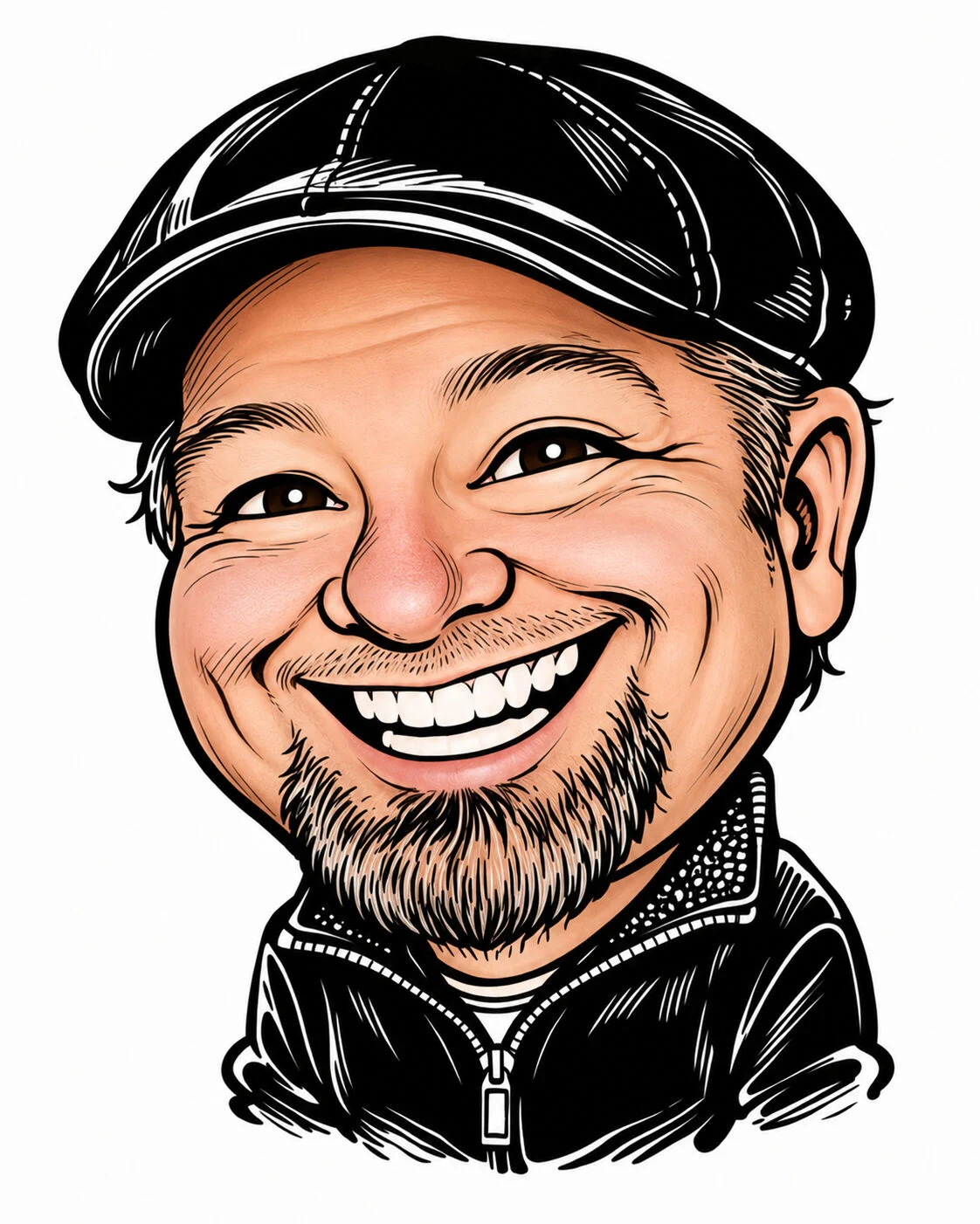 Caricature of Jim DeGrandis on a white background